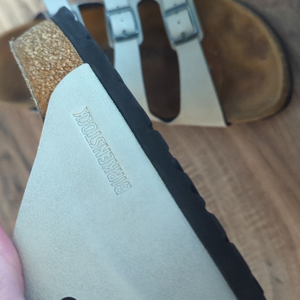 Birkenstock Florida Cream Tan Women's Sandal Slides Size 10. - Picture 7 of 8